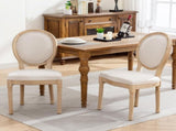 AADEN 4x Linen Dining Chairs with Solid Wood Legs- Beige V226-SW1845BG-2