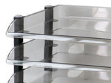 Desk File Letter Tray Layered Classified Documents Rack Acrylic Office Storage Rack Dark Black 3 V1294-YM0626-3117220312912