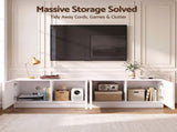 Artiss 180cm TV Unit Entertainment Cabinet Fluted Style Cable Management White FUR-S-TV180-4D-WH-AB
