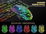 Gaming Keyboard & Mouse & Headset & Mousepad Set RGB Backlit Wired for PC Laptop V201-W11439577