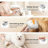 Vacuum Dog Cat Brush Tool, 4-in-1 Self-Cleaning Slicker Brush and Undercoat Rake, V1232-XC-GMS-001