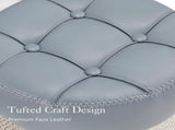 Adjustable Vanity Stool, 360&degSwivel Vanity Chair for Makeup Room, Grayish Blue Stool Chair for V1258-DP02-C-1417