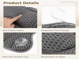 4D Mesh Bathtub Pillow with Head, Neck, and Back Support, Ergonomic Wave Design, 16.5" x 17.3", V1192-AZ-W-18502