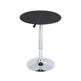 Artiss Bar Table Round Swivel Height Adjustable 62cm Modern PVC Leather Black BA-K-TB304PVC-BK