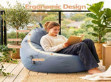 Artiss Outdoor Bean Bag Chair Cover Splash-Proof Beanbag Sofacover for Adults Teens Kids BD-COVER-CH-S-GR