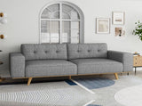 3 Seater Sofa Fabric Upholstery Grey Colour Pocket Spring Wooden Frame V43-SOF-DLAS-3S