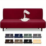 Armless Futon Cover Stretch Sofa Bed Slipcover Protector Elastic High Stretch Waterproof Jacquard V1192-AZ-W-24971