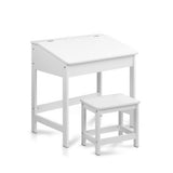 Keezi 2PCS Kids Table and Chairs Set Activity Children Playing Toys Study Desk FUNKI-IFUN-WH