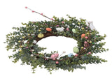 18 Inch Artificial Easter Wreath with Pastel Eggs Colorful Berries Easter Egg Wreath for Front Door V1294-YM0901-3115250001311