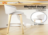 4x Artiss Bar Stools Dining Chairs Contoured Leather Wood Stool BA-TW-8186-BGX4