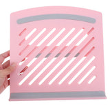Foldable Pink Laptop Riser with Adjustable Height and Ventilated Panel V1369-AZ3-W-19113