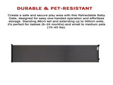Retractable Baby Safety Fence Pet Stair Gate Barrier for Kids Dog Cat 3M V63-952631