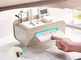 Desktop Tissue Box Multifunction Tissue Storage Dispenser with Phone Holder Remote Control Organizer V1294-YM0710-3117230308311