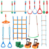 VEVOR Ninja Warrior Obstacle Course for Kids, 2 x 15.24 m Weatherproof Slacklines, 228kg Weight V952-RZX502YC10J052R10V0