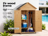 Gardeon Outdoor Storage Cabinet Cupboard Tool Organizer Shed Adjustable Natural OSC-CABI-WOOD-DD-BR