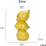Yellow Ceramic Vase with Lemon Design Mediterranean Style for Home and Kitchen Decor V1258-DP02-BOL-383