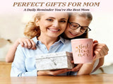 Best Mom Ever Coffee Mug Gift Set with Lid, Spoon & Coaster, 14oz Pink Marble Ceramic Cup for V1107-CS-DLSMKBF