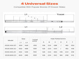 Drawer Slides, 18 inch, 10 Pairs Full Extension Ball Bearing Cabinet Rails, 100 LB Load Capacity V952-CZCJCTDG100LPFFRWV0