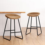 Artiss 4x Bar Stools Kitchen Dining Chairs Counter Stool PU Leather Metal Brown BA-TW-8320-BRX4