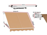 Instahut Motorised Pivot Arm Awning Window Sun Shade 2.1 X 2.1M Beige AWN-B-FIXED-RM-21-BEIGE
