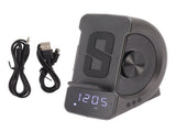 3 in 1 Bluetooth Speaker PC ABS Alarm Clock with Wireless Charging for Bedside 10W Grey V1294-YM0703-3115230022611