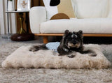 Plush Dog Crate Bed with Non Slip Base and Removable Cover V767-P-XD1836-M-BG