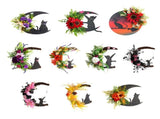Halloween Moon Cat Garland Halloween Wreath Hanging Decoration for Halloween Party Home Farmhouse V1294-YM0718-220908FB03-2