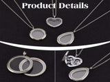 3 Styles Locket Pendant Necklace 304 Stainless Steel Memory Floating Charms Round Memory Necklace V1188-CYX-J02-759