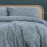 Ardor Fletcher Faded Indigo Printed Quilt Cover Set King V442-INT-QUILTCS--FLETCHER-FADEDINDIGO-KI