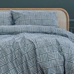 Ardor Fletcher Faded Indigo Printed Quilt Cover Set Queen V442-INT-QUILTCS-FLETCHER-FADEDINDIGO-QS