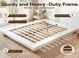 Artiss Queen Bed Frame with Boucle Upholstery and Solid Rubber Wood Legs BFRAME-G-DUNE-Q-BG-ABC