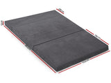Giselle Bedding Foldable Mattress Folding Foam Bed Mat Double Grey FOAM-MFM-CU01-DOU-VEL-GY