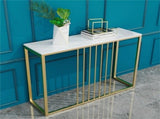 Golden Console Table for Hallway Entryway V767-JJ-XZ191-WT-V1
