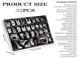 32 Pcs Sewing Machine Presser Foot Set, Snap on Sewing Feet Fit for Singer, , , Euro-Pro V1369-AZ3-W-08999