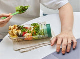 2pcs Salad Jar Set Leakproof Reusable Containers for Meal Prep Wet Dry Separation V1263-JX-307