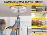 Adjustable Hole Saw Cutter Kit, 1-5/8" to 11-13 /16" , Recessed Hole Saw with PC Dust V952-FJKK1581113166YC0V0