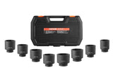 Axle Nut Impact Socket Set, 1/2" Drive Deep 6-Point 8-Piece SAE Spindle Nut Socket Set, CR-MO Heat V952-ZLMTTCZLM126S59KUV0