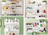 CARLA HOME Pegboard Wall Organizer Kit with 3 Modular Panels & 17 Accessories for Office, Gaming & V178-36273