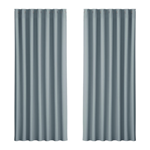 Artiss 2X Blockout Curtains Eyelet 240x230cm Grey BC-MATT-240X230-GY