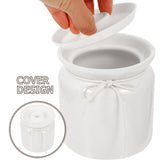 White Ceramic Condiment Jar for Kitchen Spice and Storage Use V1192-AZ-W-25533