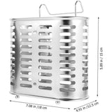 Stainless Steel Utensil Holder for Silverware and Forks, Countertop Kitchen Storage, Sleek Silver V1192-AZ-W-21802