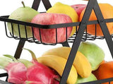 Storage Basket Iron Wood 2 Layers Detachable Fruit Vegetable Shelf Rack for Living Room Kitchen V1294-YM0716-3117220184712