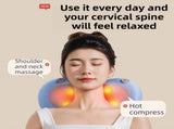 Blue Wireless Rechargeable Cervical & Lumbar Massager Pillow with 4 High/Low Massage Points, 42&degC V888-ELOSUNG52121