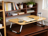 Wood Laptop Stand Table Foldable Desk Computer Study Bed Adjustable Cup Slot Tray/linght and Fan V201-QHGMMOREONE039