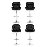 Artiss 4x Bar Stools Gas Lift Padded Leather Black & White BA-K-717A-BK-WHX4