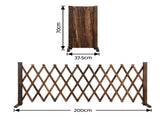 Gardeon Garden Fences Expandable Wooden Trellis Fence Plant Frame 200cm Brown GF-WD-200X70-CC