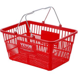 Shopping Basket, Set of 12, 21L Durable Plastic Grocery Basket with Metal Handle and Stand, 425 x V952-GXSBSSLGWLHS3TB5BV0