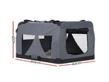 i.Pet Pet Carrier Soft Crate Dog Cat Travel 60x42CM Portable Foldable Car M PET-CARRIER-M-GR