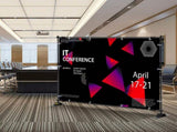 Telescopic Backdrop Banner 8' x 8' Banner Adjustable Step and Repeat Backdrop Banner V952-DM-ABSZSJ00000001V0