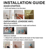 4X Door Stopper Wall Mount Door Stop Adhesive Catch Hole Advanced BLUE V274-OF-LF-DRSTOP-BU4
